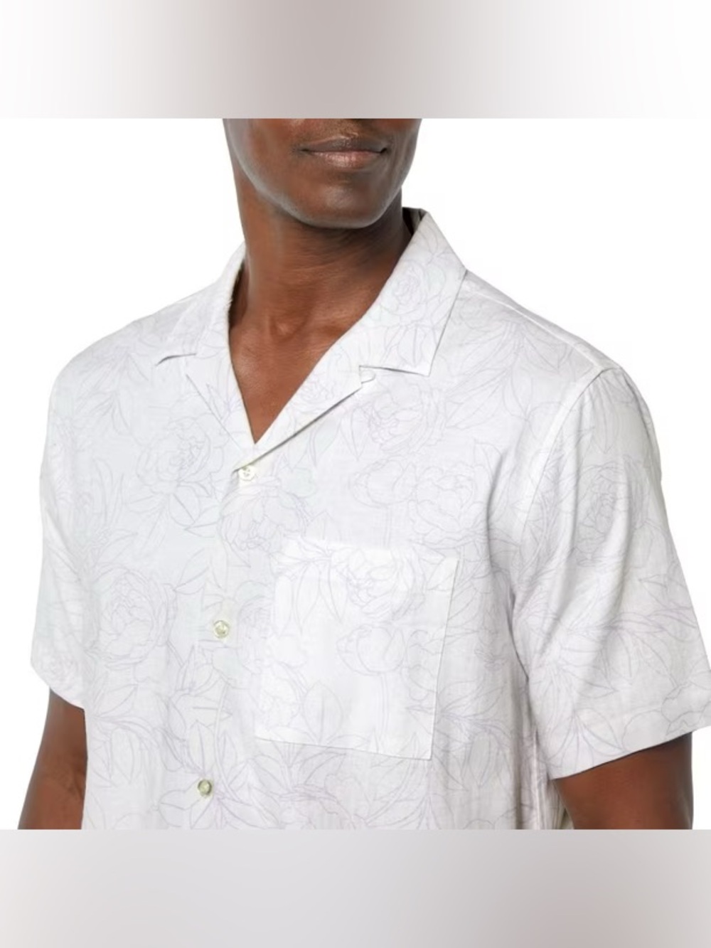 Gap Men's Short Sleeve Button-Up Linen Shirt White Size XL
